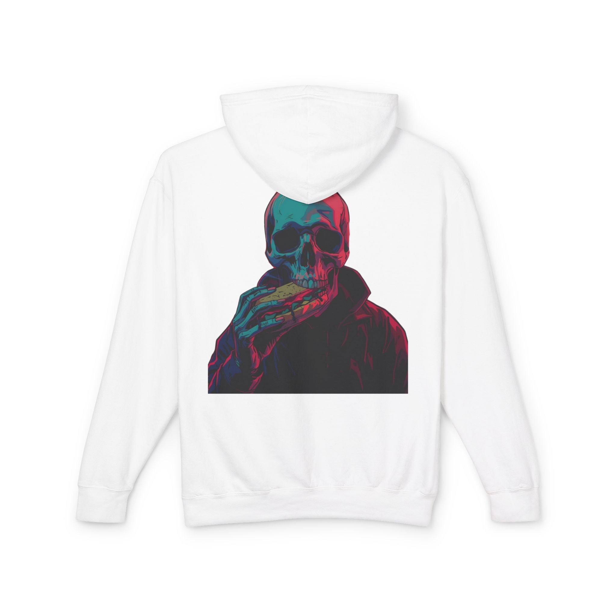 Chilling Skull Hoodie - Unisex Lightweight Pullover Sweatshirt