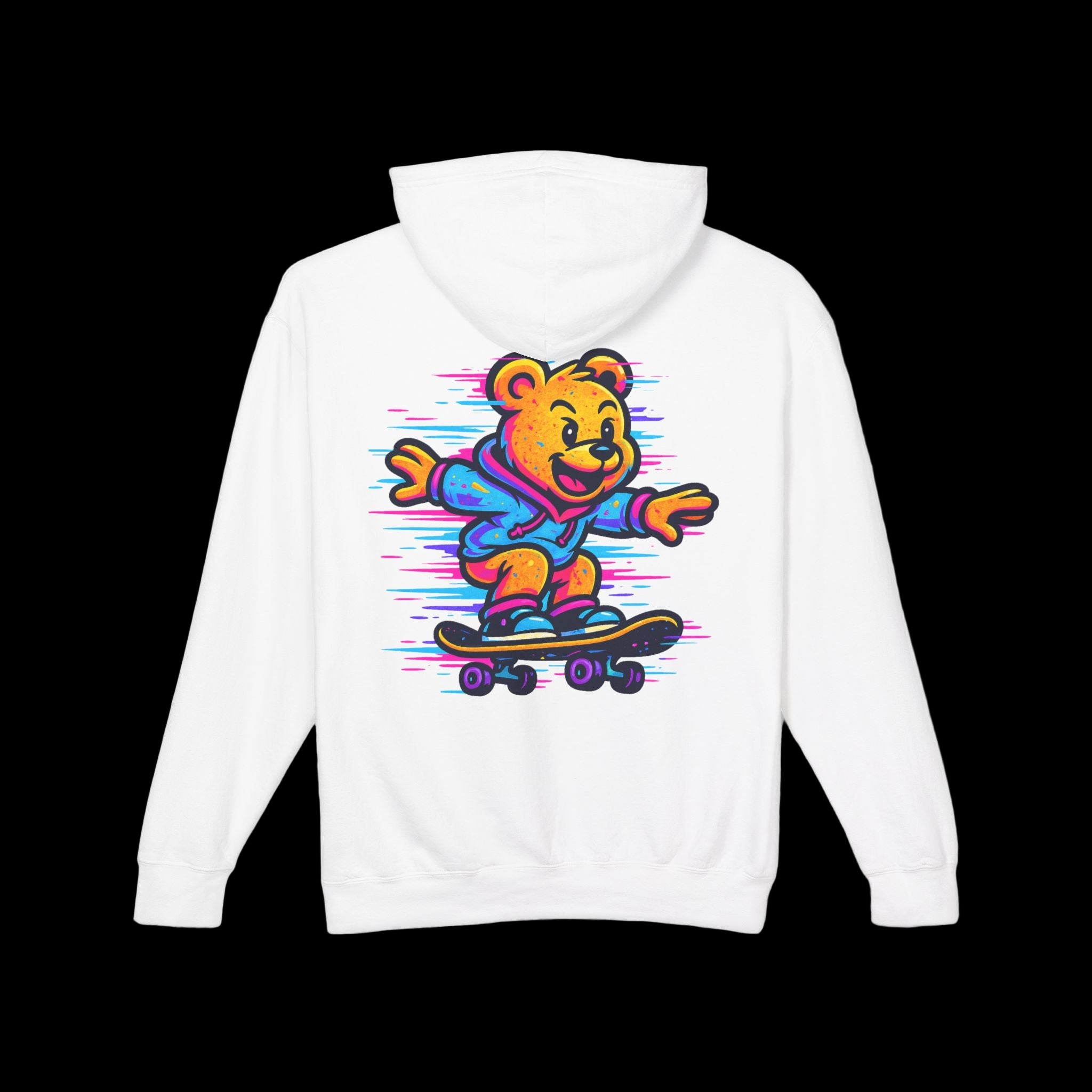 🐻 Sudadera con Capucha – Neon Skater Bear 🐻