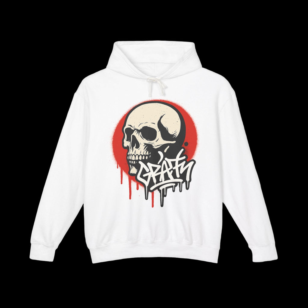 Skull Graffiti Hoodie — Drip Skull Streetwear Pullover