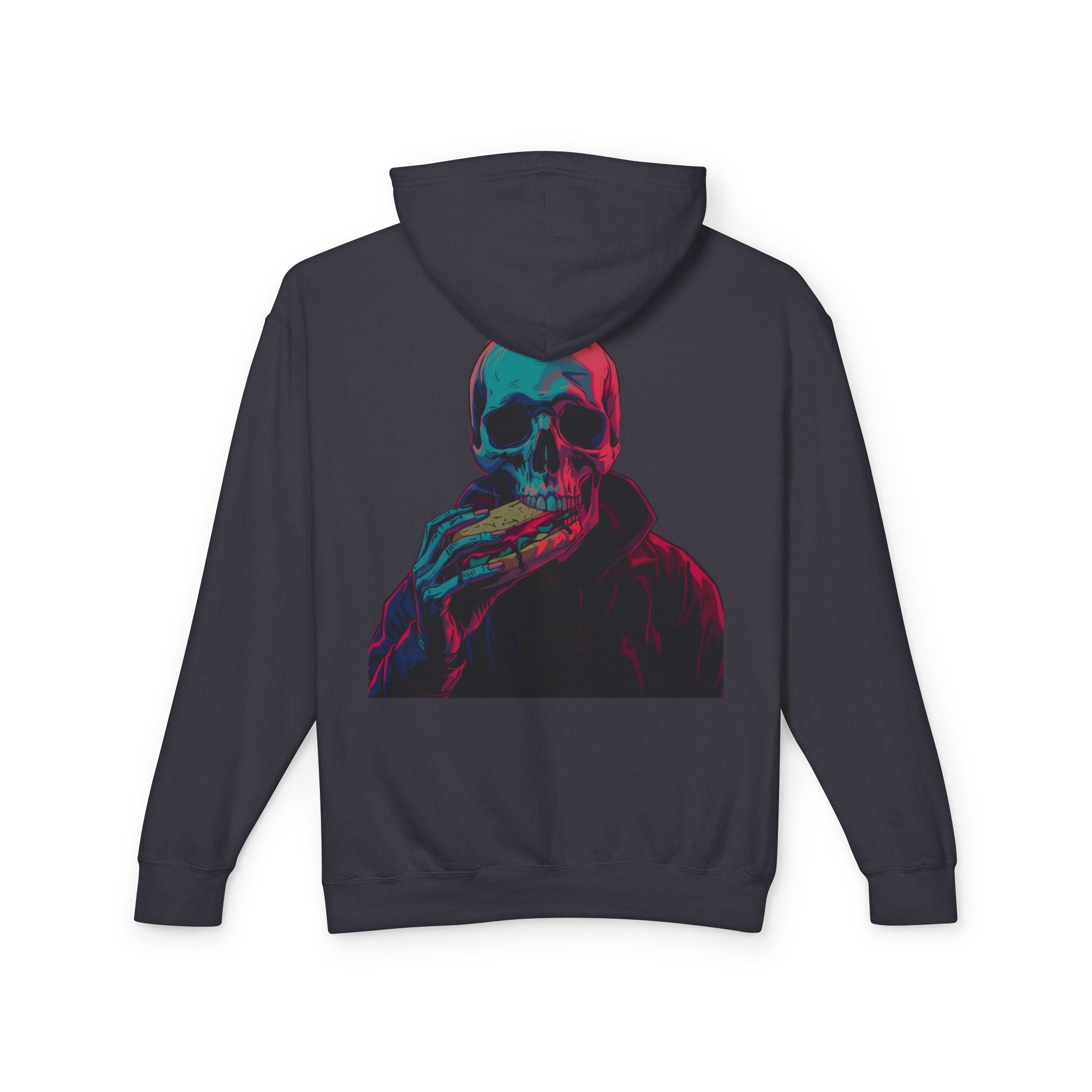 Chilling Skull Hoodie - Unisex Lightweight Pullover Sweatshirt