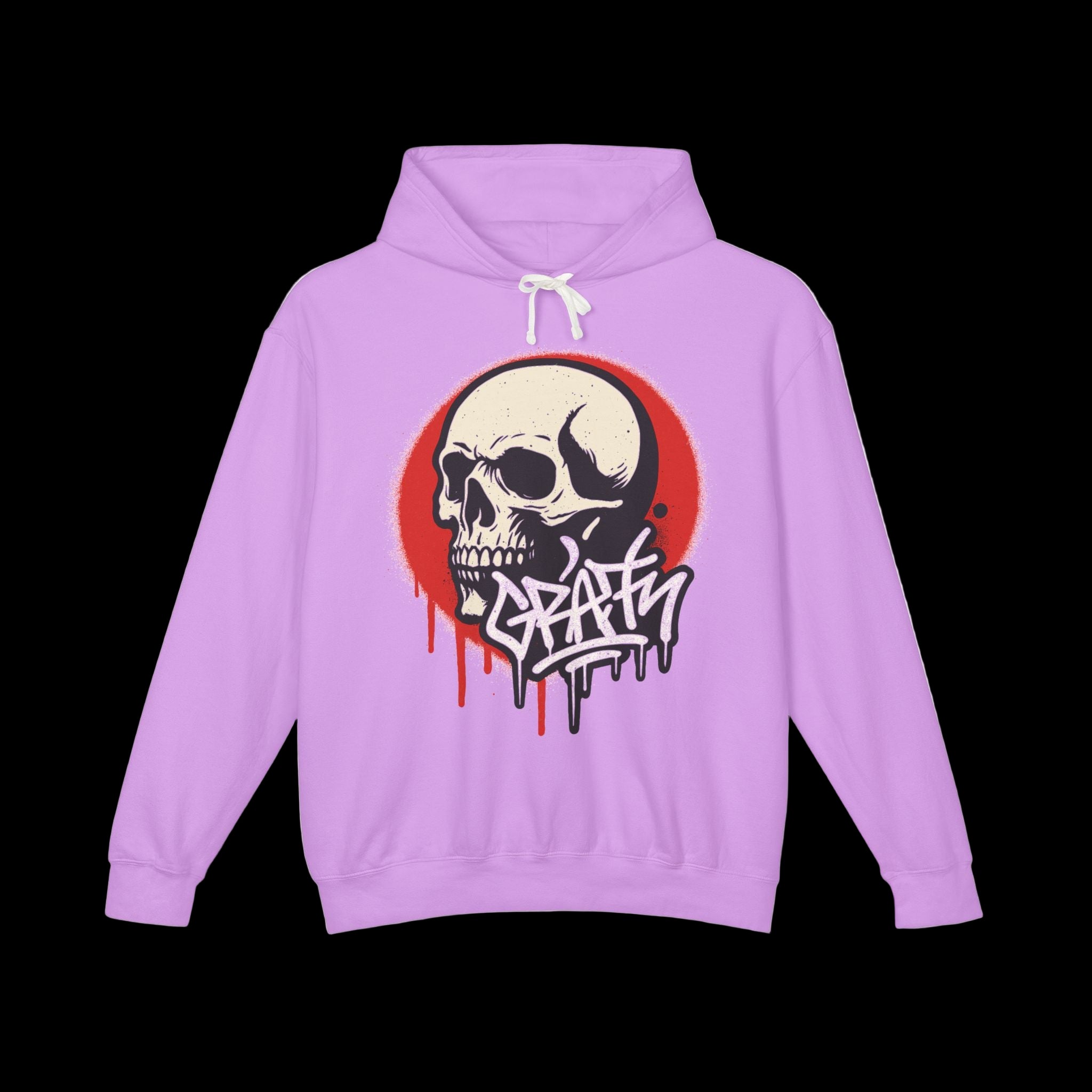 Skull Graffiti Hoodie — Drip Skull Streetwear Pullover